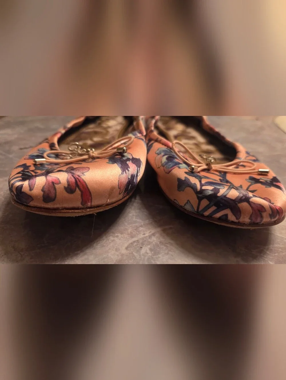 Sam Edelman Pink Floral Ballet Flats with Bow